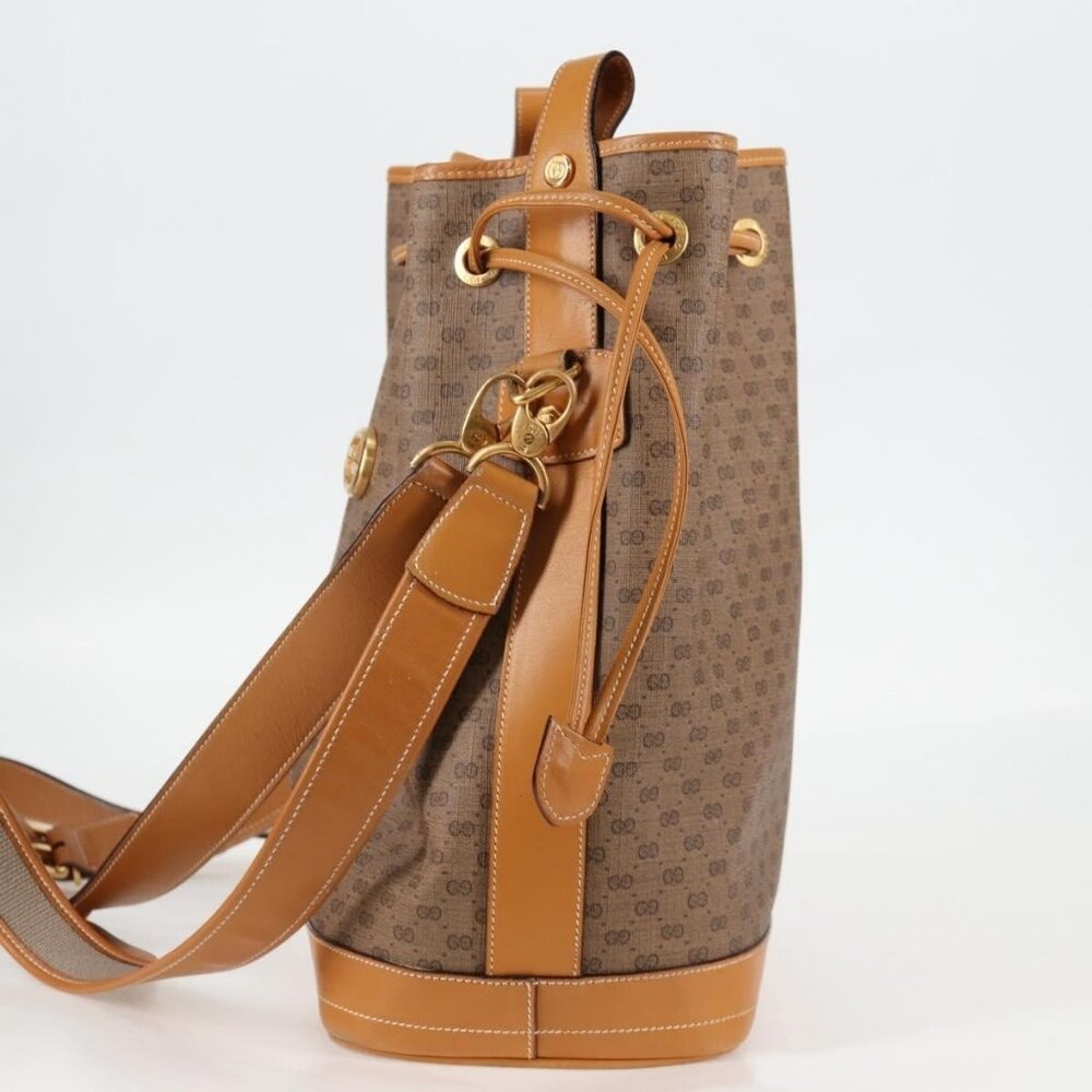 GUCCI Micro GG Supreme Shoulder Bag PVC Beige Gold Auth - Picture 5 of 16